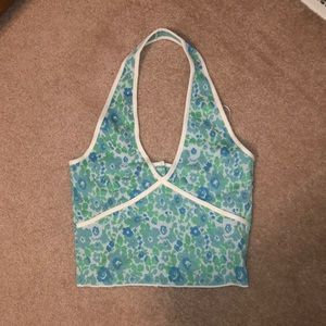ZARA Y2K Floral Halter Top